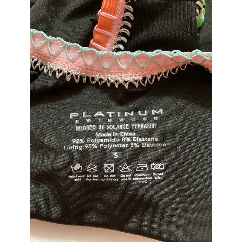 Platinum inspired by Crochet Trim Swimsuit Multicolor S
