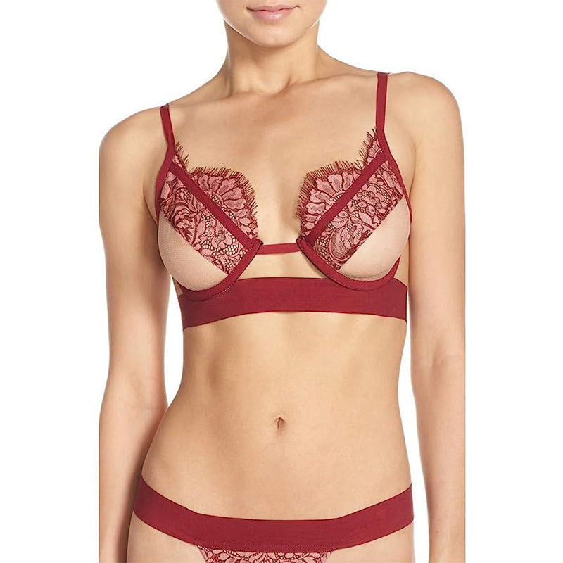 For Love & Lemons Loucette Demi Bra Rose S