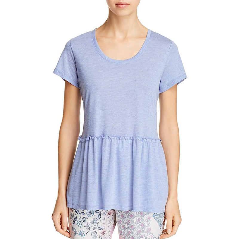 Josie by Natori Avant Garden Short Sleeve Tee Violet Blue M