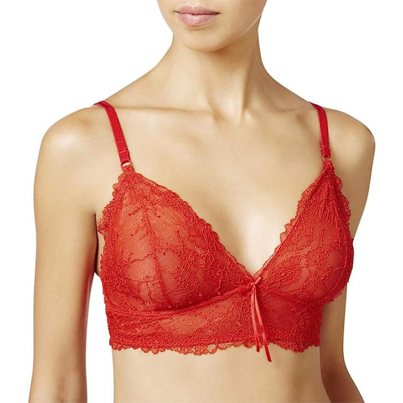 Heidi Klum Heidi Natural Lace Soft Cup Bra Red L