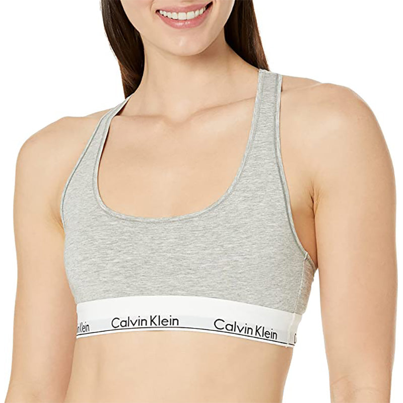 Calvin Klein Modern Cotton Unlined Wireless Bralette Grey Heather 3X