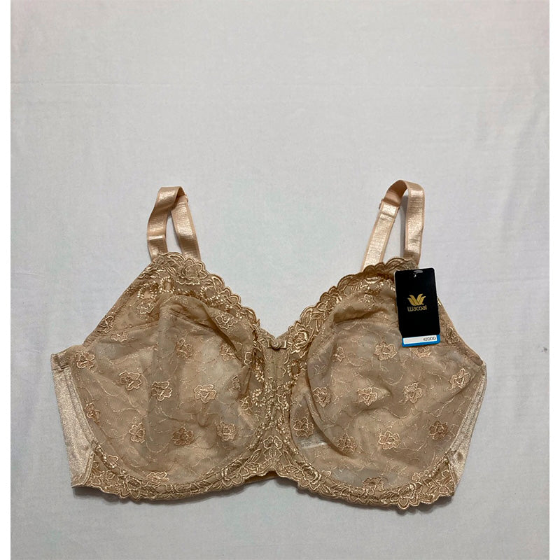 Wacoal Renaissance Rose Embroidered Underwire Bra Buff 42DDD