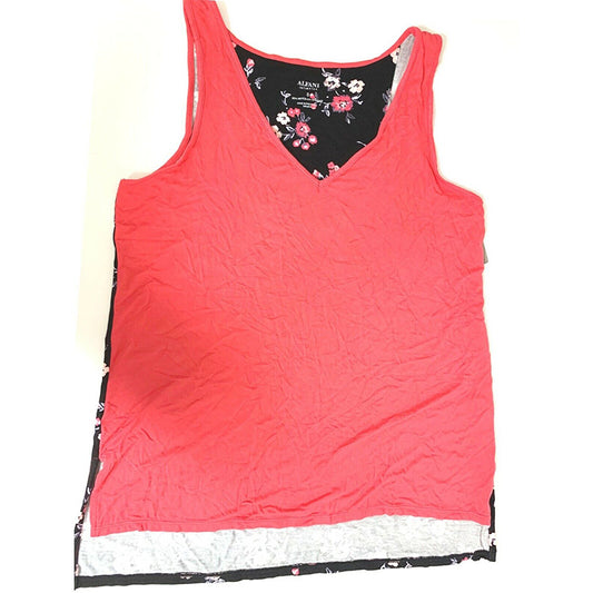 New  Alfani Printed-Panel Only Pajama Top Super Soft S