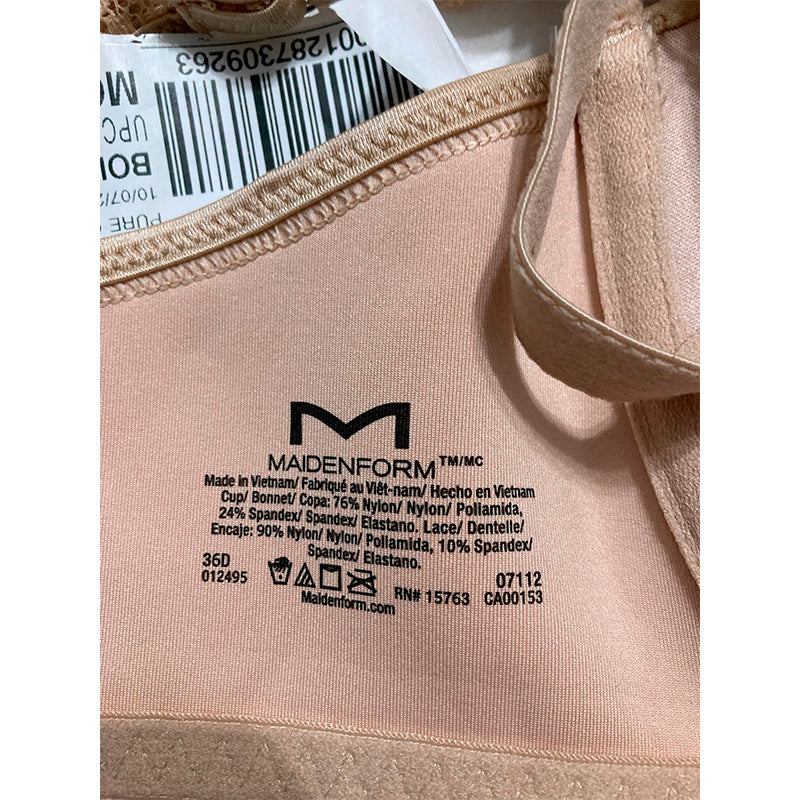 Maidenform Full Coverage Lightly Racerback Underwire Latte Lift 36D