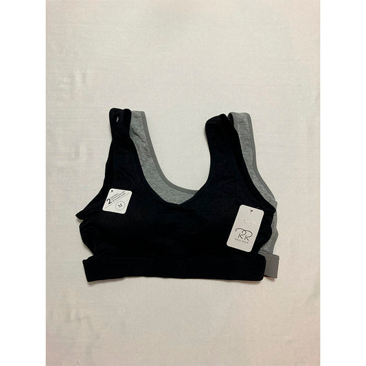 Rene Rofe Pack 2 Bra Black And Grey M