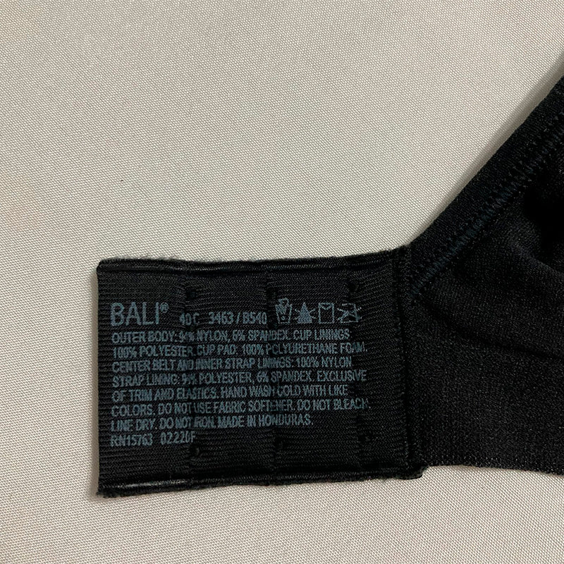Bali Women's Comfort Revolution Wire Free Bra Black Swirl 40C