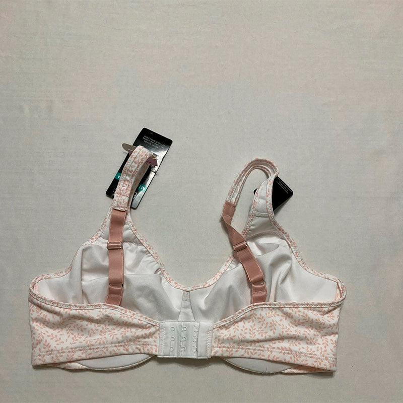 Bali Passion For Comfort Minimizer Underwire Bra Pink Leaf Print 36D