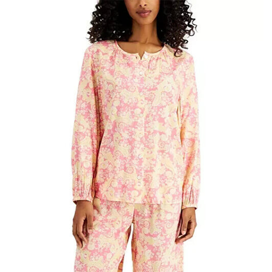 Charter Club Cotton Swiss Only Pajama Top Multicolor XS