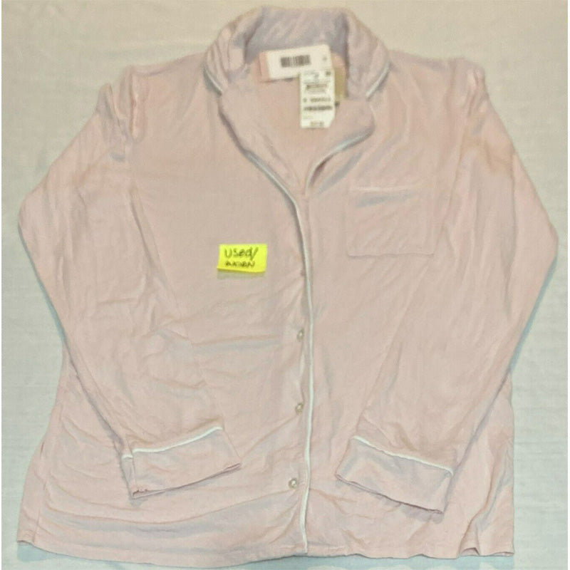 NWD Alfani Notch Collar Pajama Top Pink XS