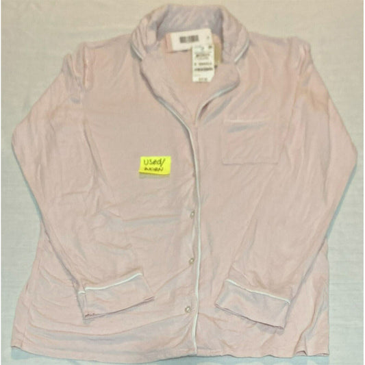 NWD Alfani Notch Collar Pajama Top Pink XS