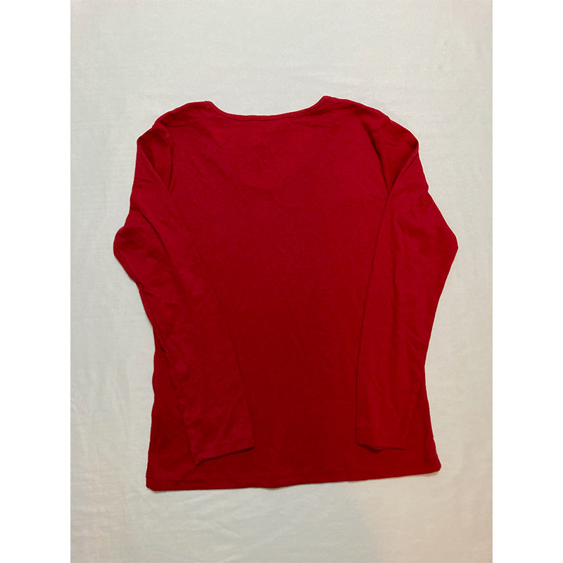 Charter Club V-neck Only Pajama Top Red Petite S
