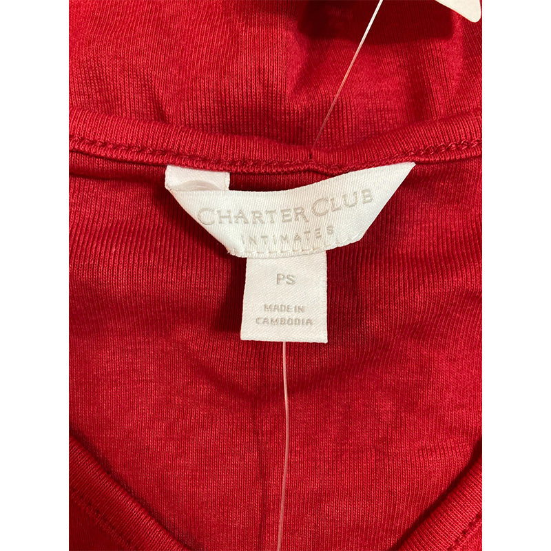 Charter Club V-neck Only Pajama Top Red Petite S