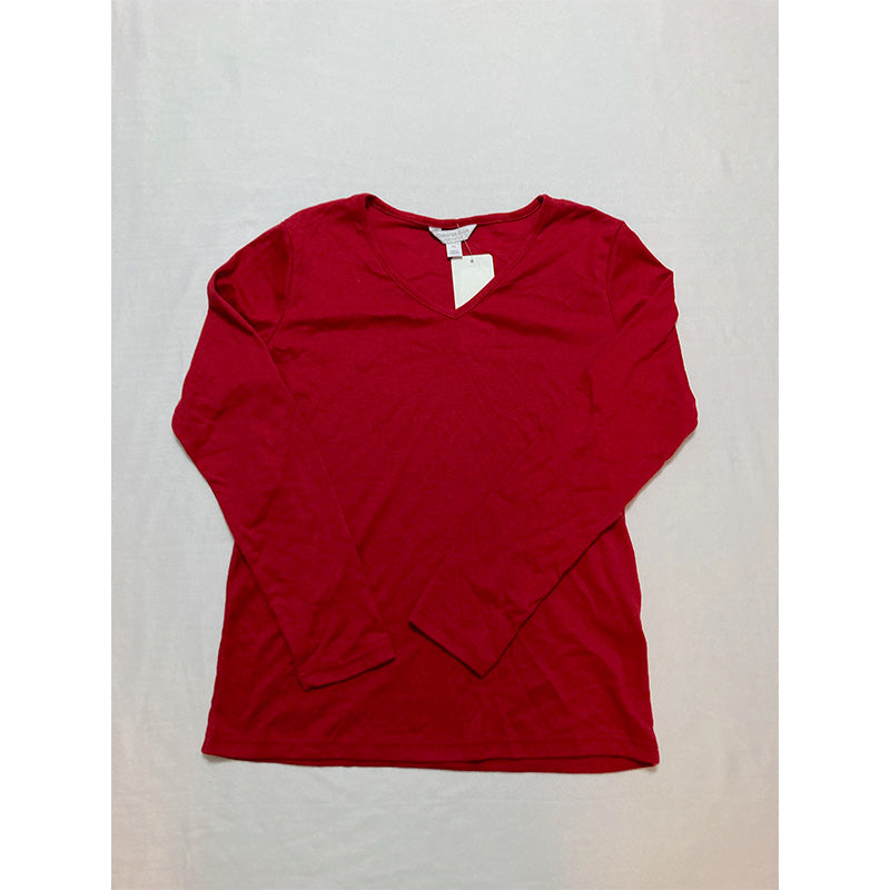 Charter Club V-neck Only Pajama Top Red Petite S