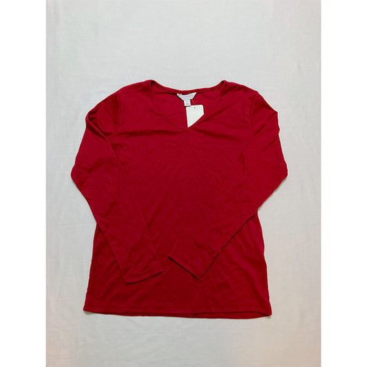 Charter Club V-neck Only Pajama Top Red Petite S