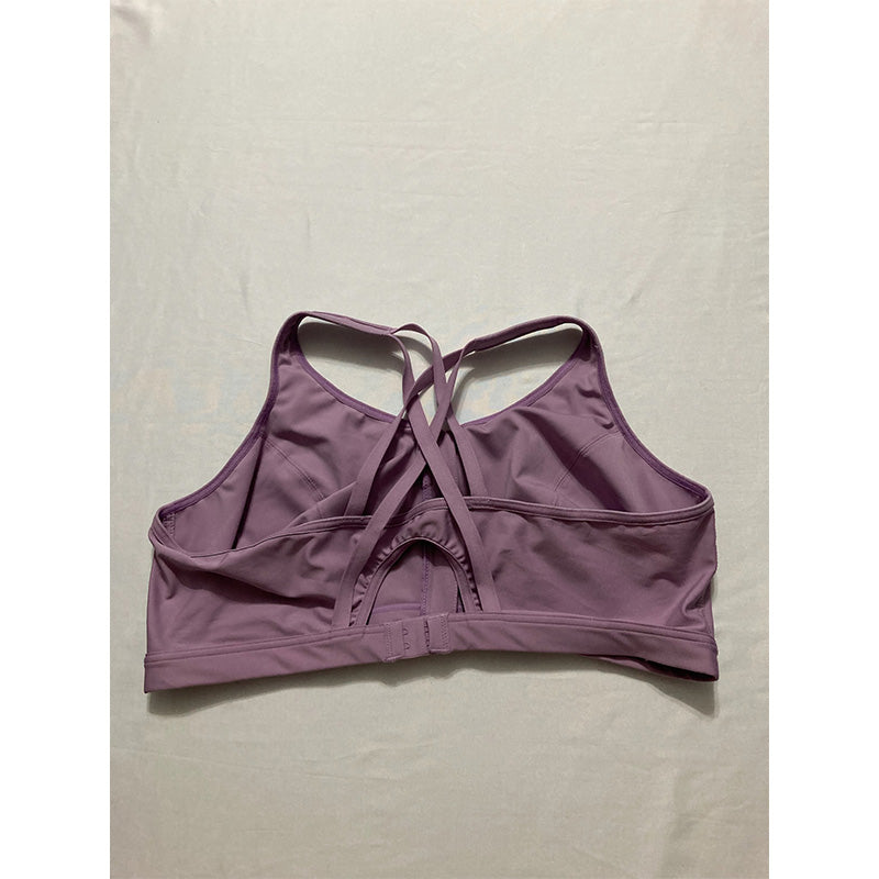 Glamorise Zip Up Front-Close Sports Bra Wirefree Purple 44D