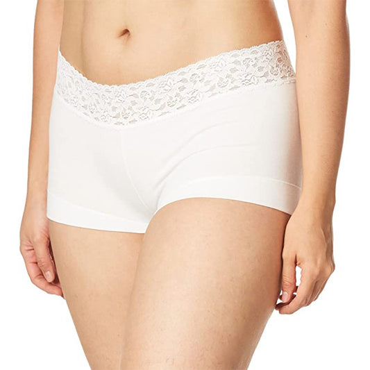 NWD Maidenform Dream Cotton with Lace Boyshort White L