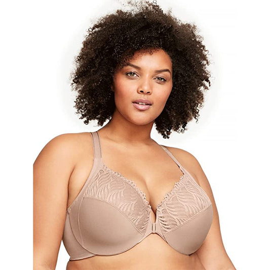 Glamorise Plus Size Front-Close T-Back Cafe 42C