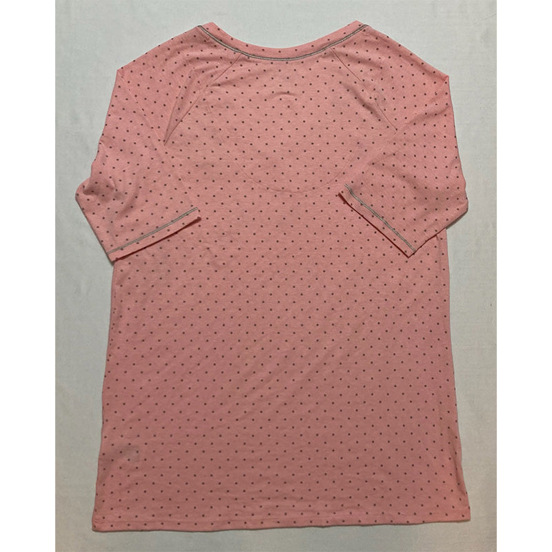 Cuddl Duds Printed Elbow-Sleeve Top Coral S