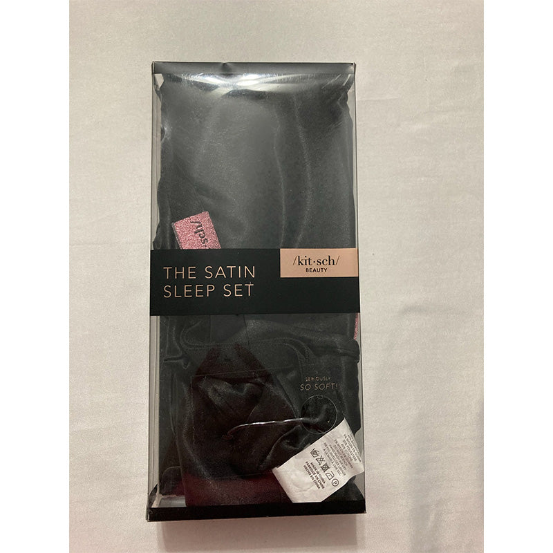 Kitsch Satin Sleep Set in Black