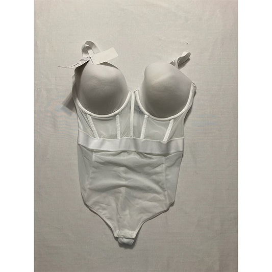 NWD DKNY Sheers Strapless Bodysuit White 36D