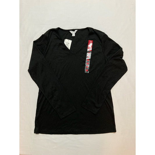 Charter Club  Mixit Solid Only Pajama Top Black S