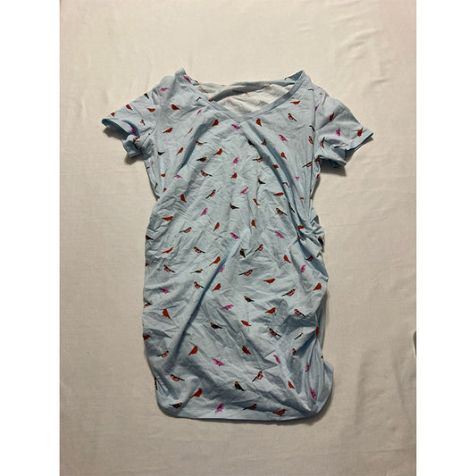 Motherhood Maternity V-Neck Side Ruched Maternity Tee Blue S