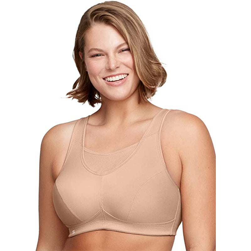 Glamorise Full Figure No-Bounce Camisole Sports Bra Cafe 34F