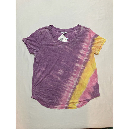 Roudelain Womens Tie-Dyed T-Shirt Multicolor L