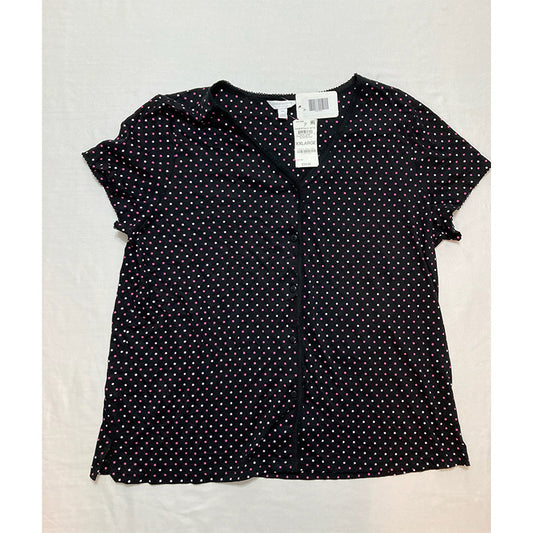 Charter Club Short Sleeve Only Top Black 2XL