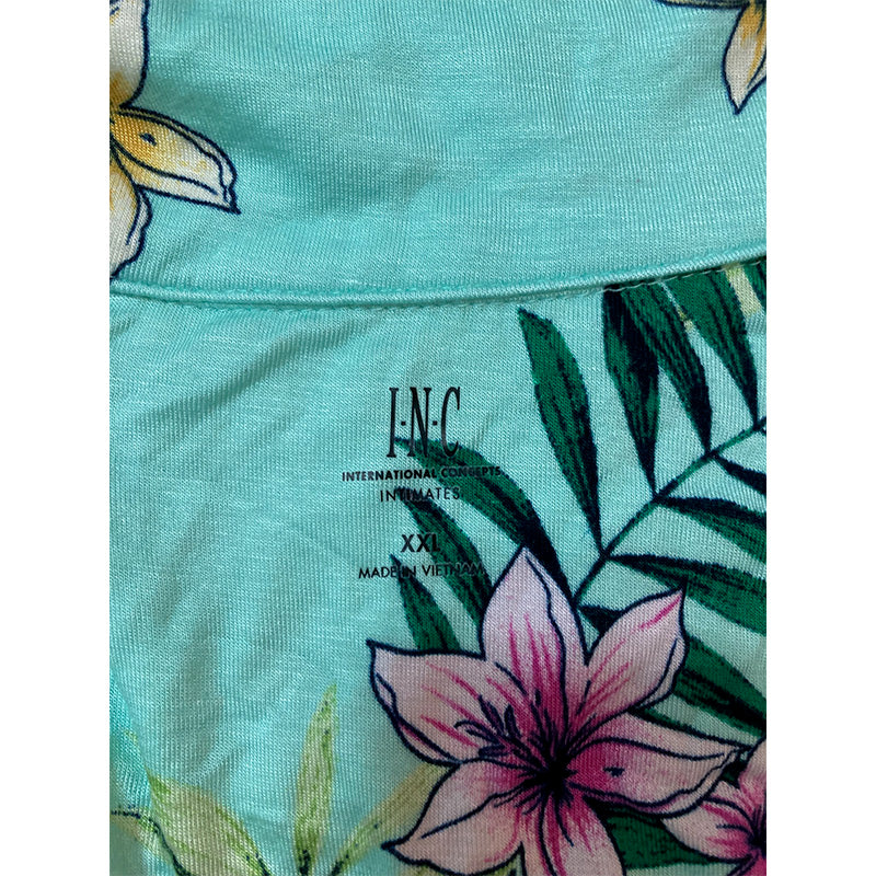 INC Up Heavenly Soft Knit Notch Collar Only Pajama Top Summer Floral 2XL