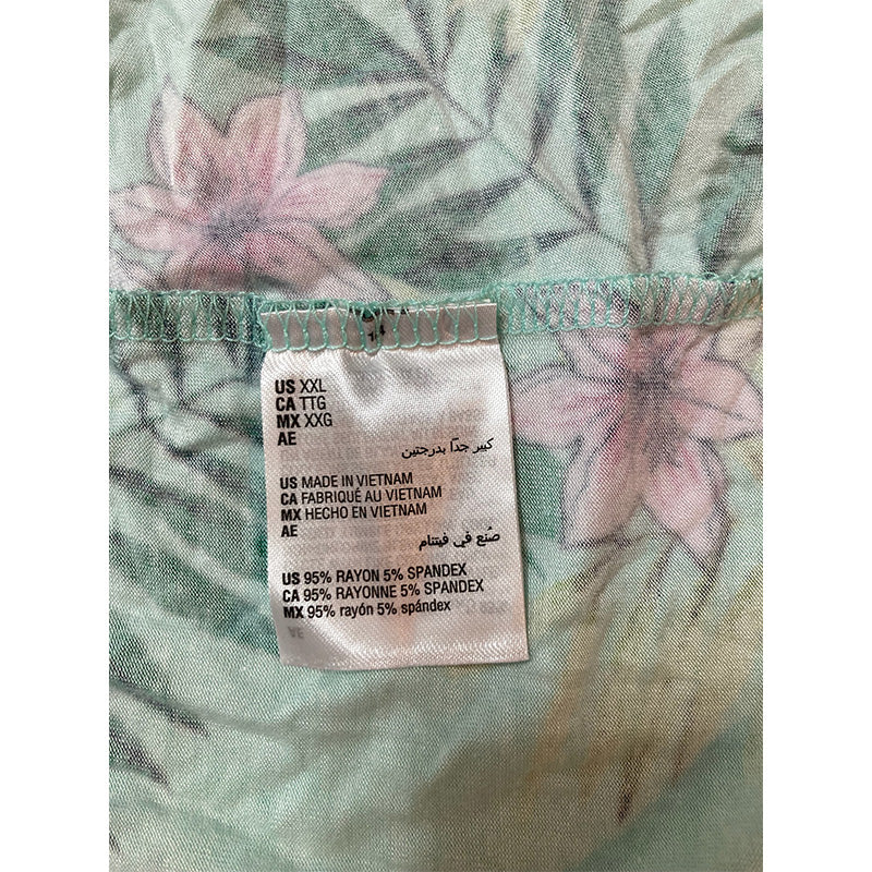 INC Up Heavenly Soft Knit Notch Collar Only Pajama Top Summer Floral 2XL