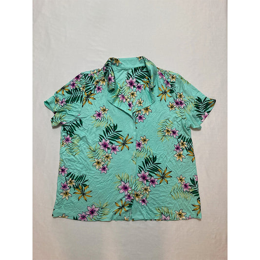 INC Up Heavenly Soft Knit Notch Collar Only Pajama Top Summer Floral 2XL