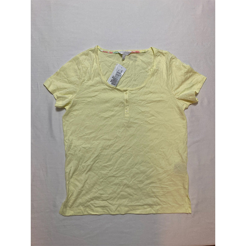 Charter Club leeve Round Neck Only T-Shirt Yellow S
