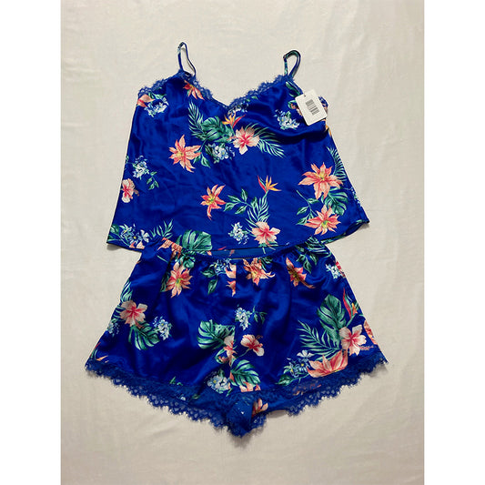 NWD INC  Lace-Trim Pajama Set Blue S