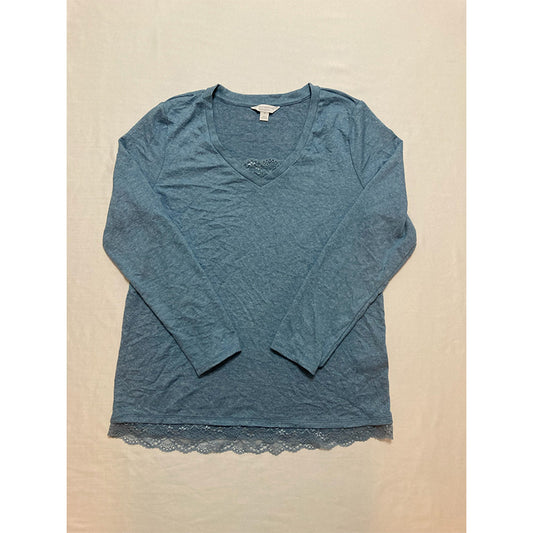 Charter Club Hacci V-Neck Only Pajama Top Mountain Spring M
