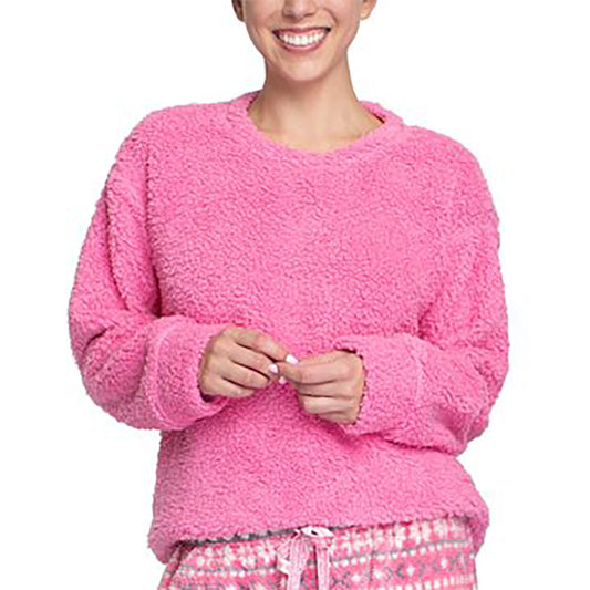 Muk Luks Faux-Fur Only Sleep Top Pink M