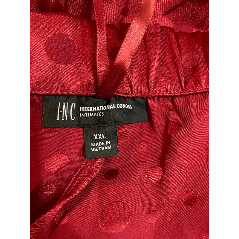 INC Only Pajama Pants Long Sleeves Embossed Dots 2XL