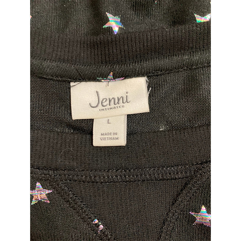Jenni Twinning Super Soft  Only Pajama Top Black L
