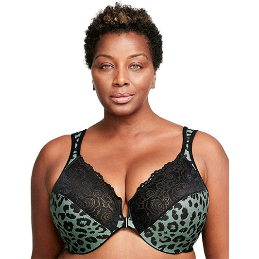 Glamorise Wonderwire Front-Closure Bra Centennial Leopard 42D