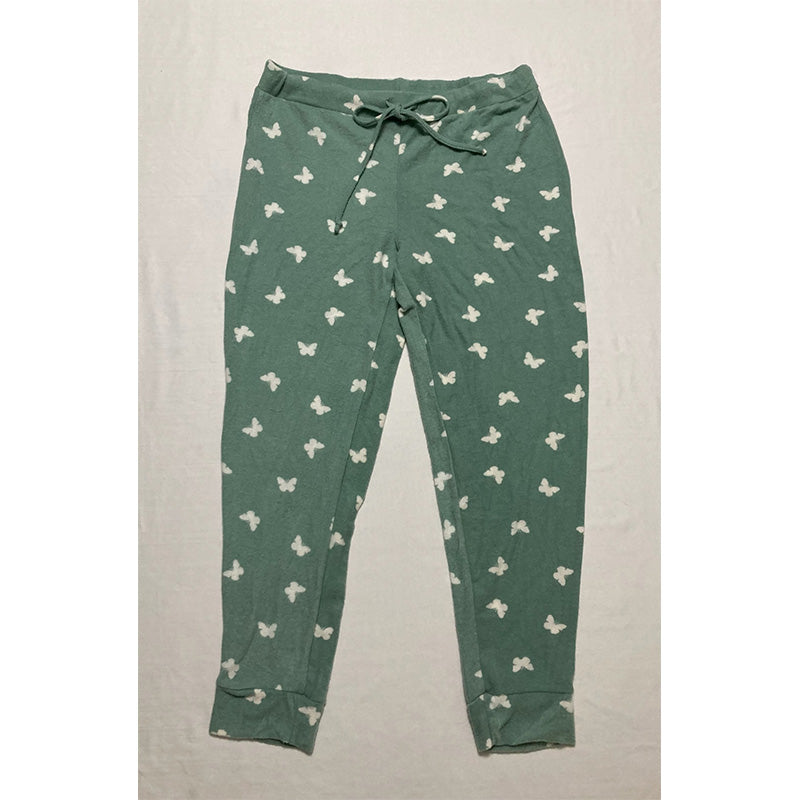 Jenni Comfort Butterfly Only Pajama Jogger Green L