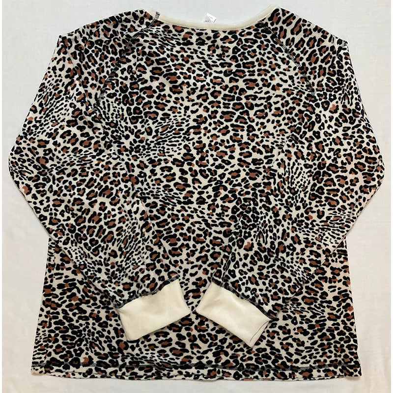 Flora Nikrooz Printed Velour Only Pajama Top Cream L
