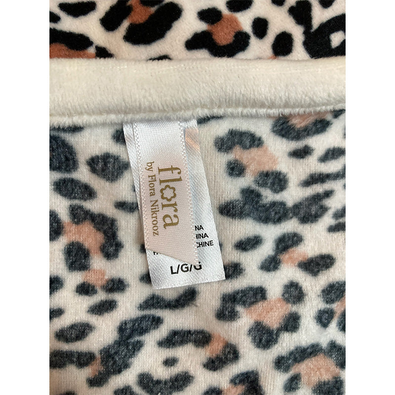 Flora Nikrooz Printed Velour Only Pajama Top Cream L