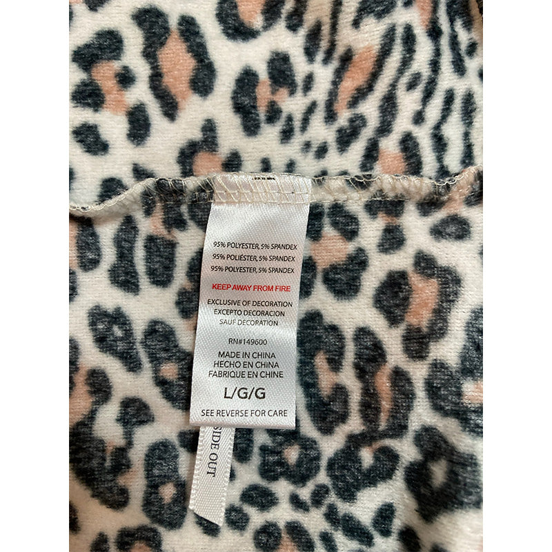 Flora Nikrooz Printed Velour Only Pajama Top Cream L