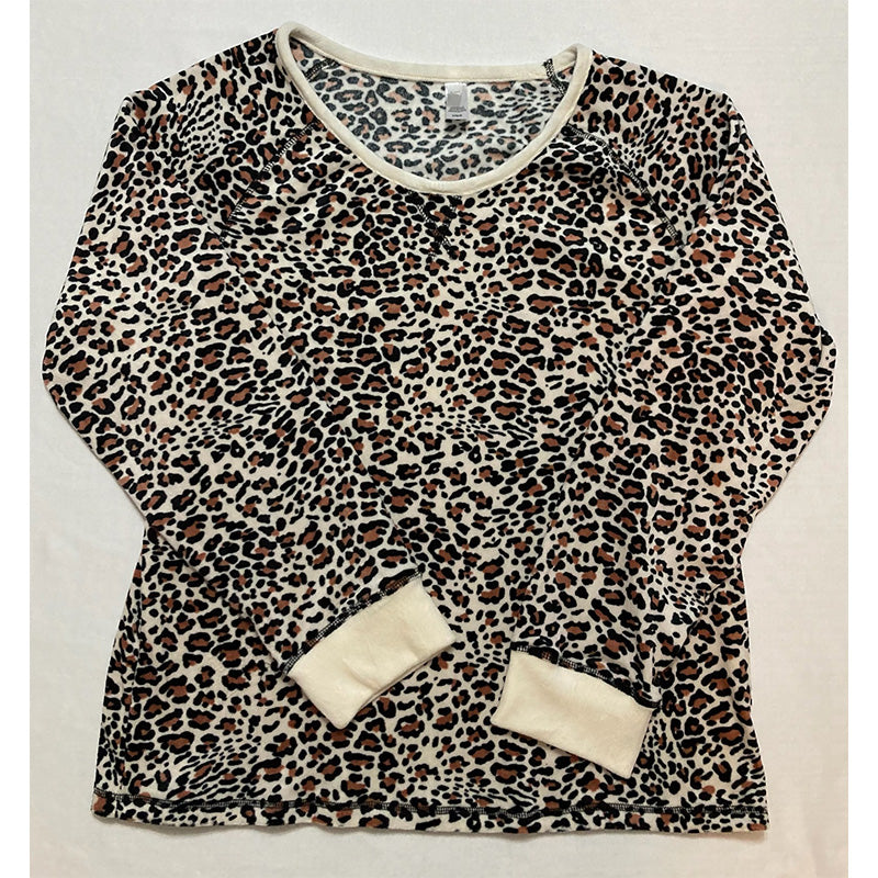 Flora Nikrooz Printed Velour Only Pajama Top Cream L