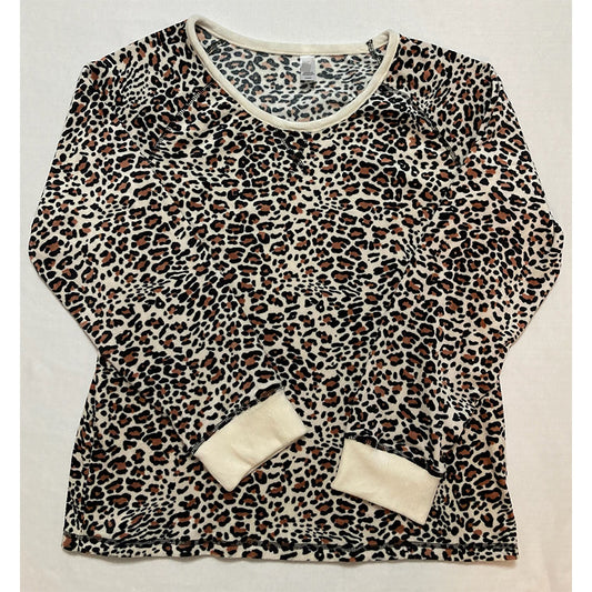 Flora Nikrooz Printed Velour Only Pajama Top Cream L