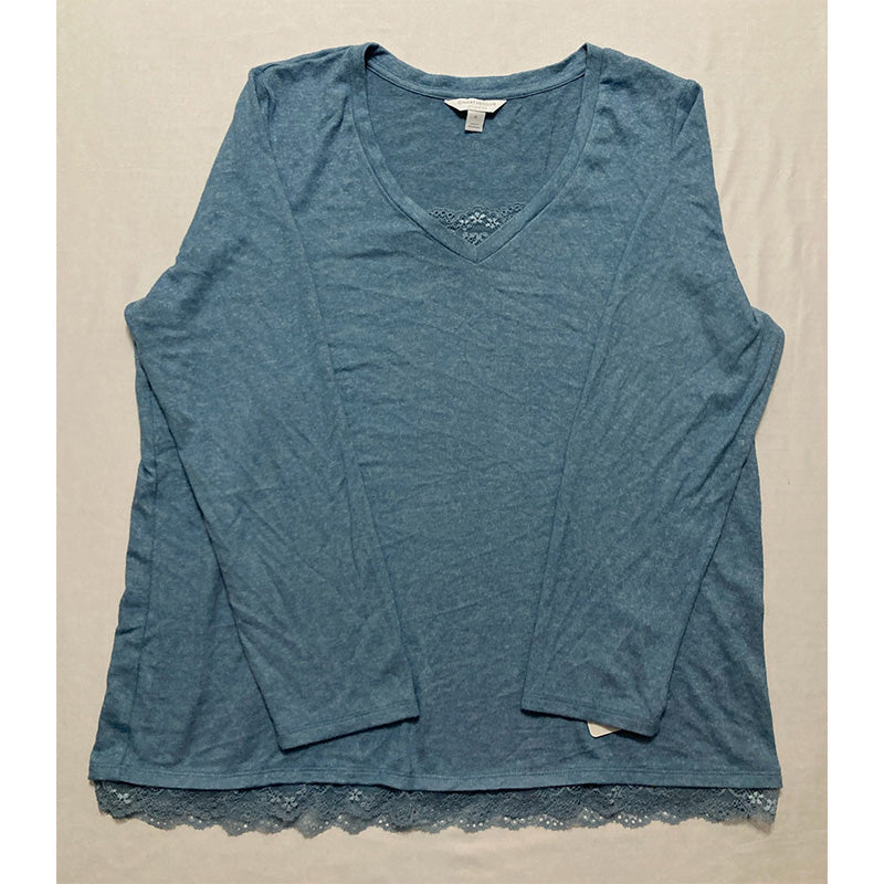 Charter Club V-Neck Only T-Shirt Pajama Blue XL