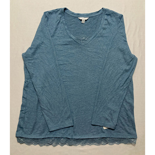 Charter Club V-Neck Only T-Shirt Pajama Blue XL