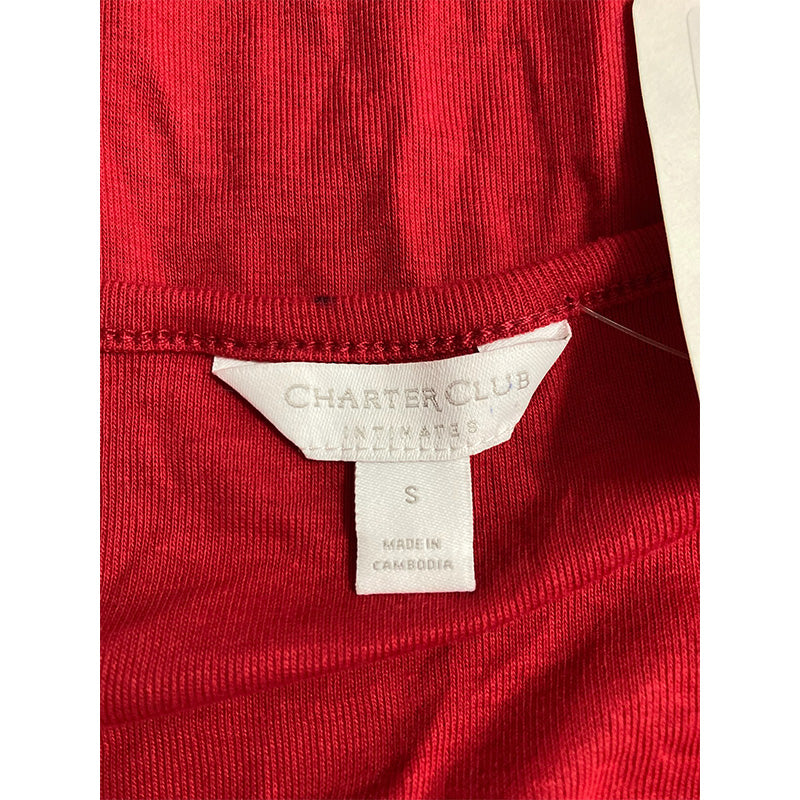 Charter Club V-neck Only Pajama Top Red S