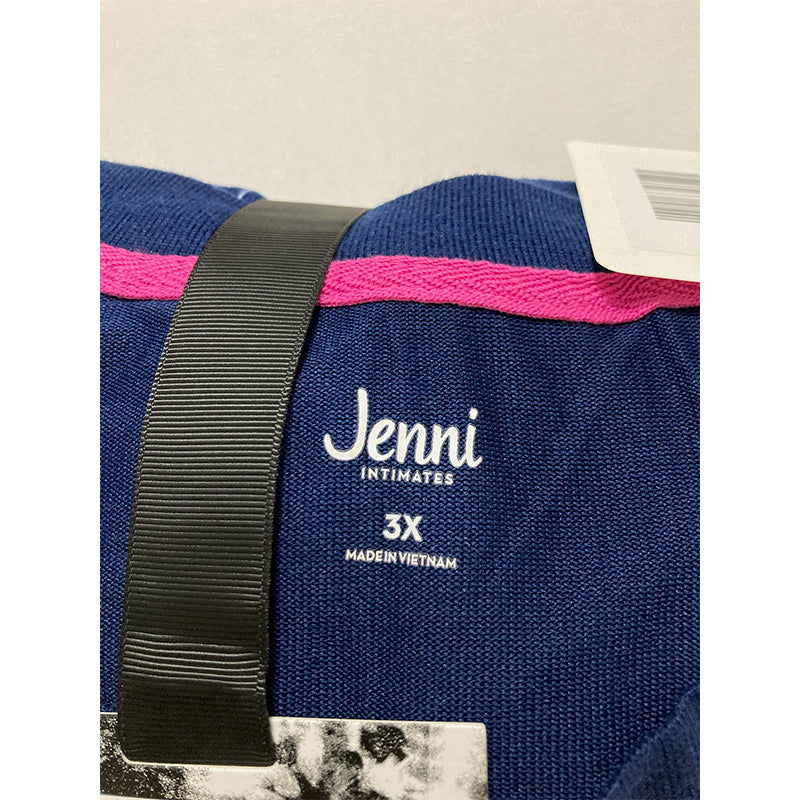 Jenni Long Sleeve Mix It Packaged Pajama Set Navy Xmas 3X