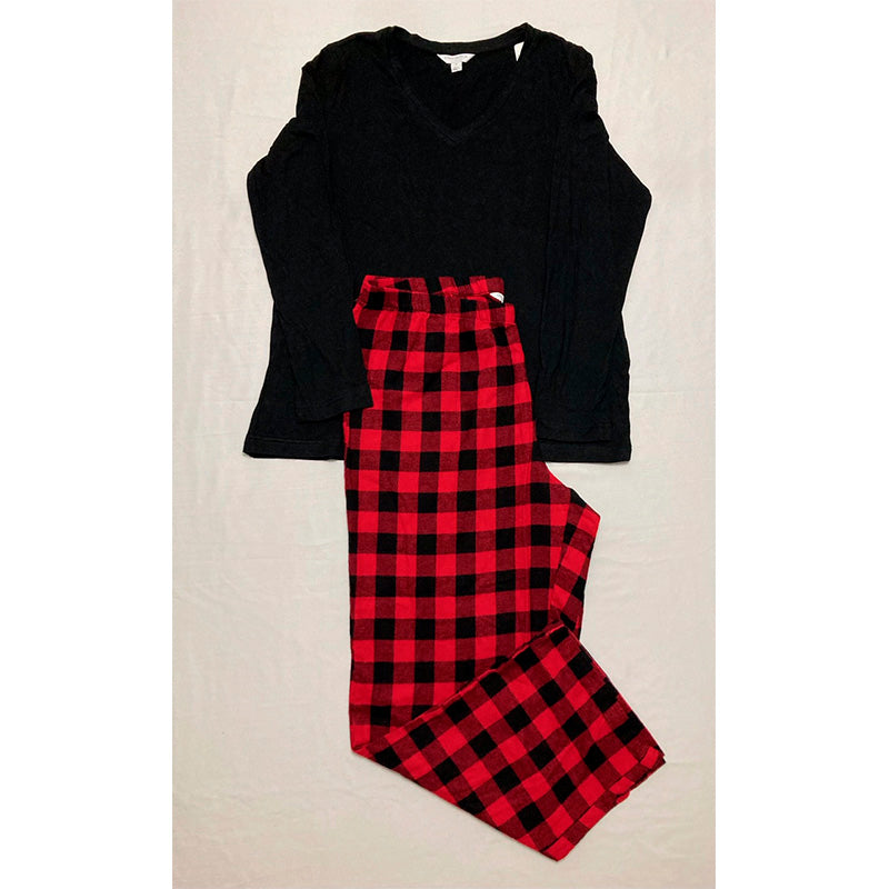 Charter Club Sleep Set Top & Pants Black/Red XL